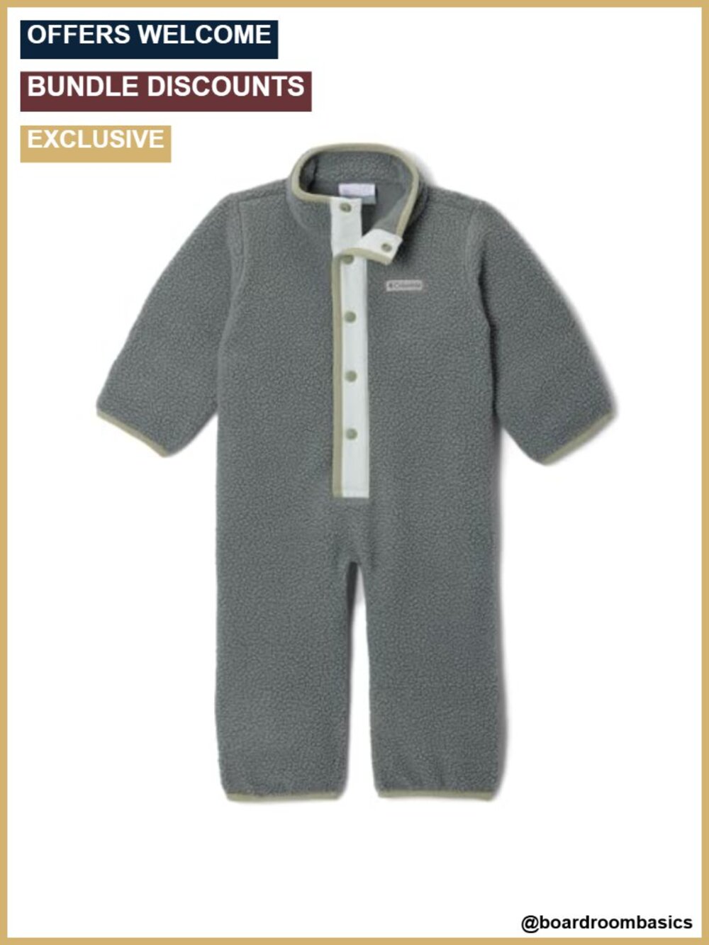 Infant Sherpa Fleece Bunting Snap-Up Warm Footie Snowsuit